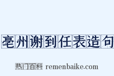 亳州谢到任表造句是什么意思的图片